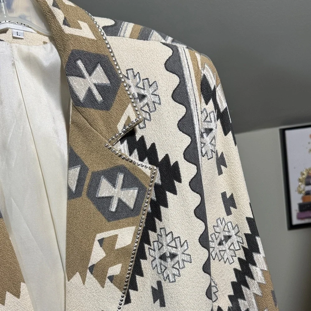 Geometric Pattern Native Aztec Blazer - Picture 6 of 13